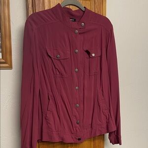 Torrid Maroon Button-Up Utility Jacket